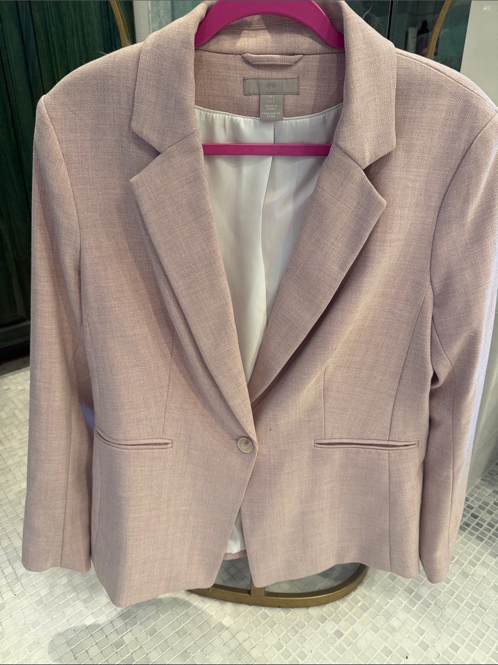 H&M Dusty Rose Single-Button Women's Blazer